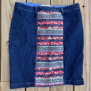 Anthropologie Holding Horses Ribbon Embellished Denim Pencil Skirt 28 Small S